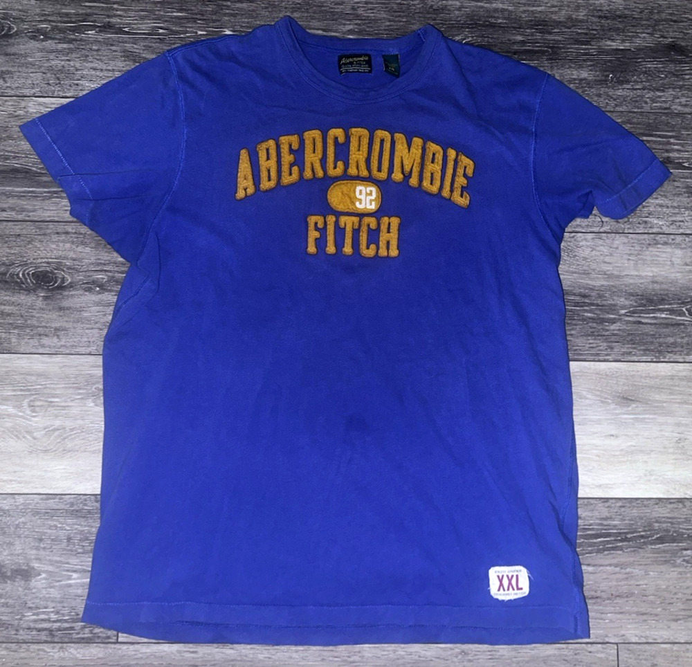 Vintage Abercrombie & Fitch T Shirt 90s Y2K RARE Spellout Logo Mens XXL *MUSCLE*